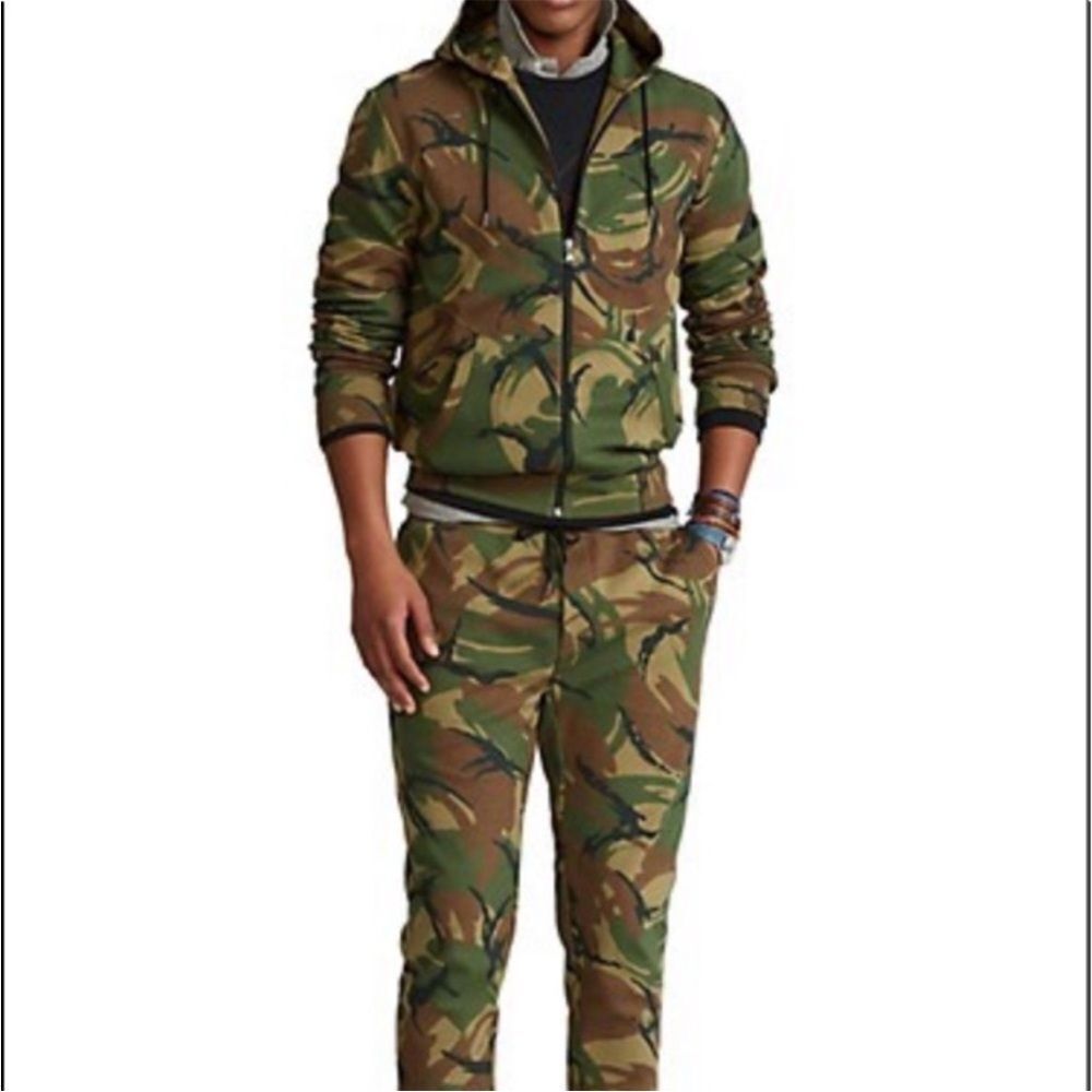 ✨Camo Cotton-Blend Sz Large Hoodie Polo Ralph Lauren✨